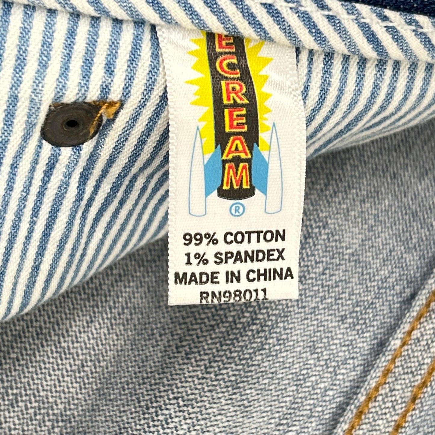 ICECREAM Ice Cream 401-8100 Blue Distressed Denim Pants Bottoms
