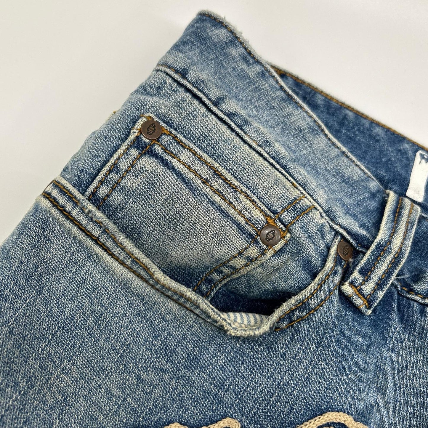 EYESCREAM アイスクリーム 401-8100 ブルー ダメージ加工 デニムパンツ ボトムス