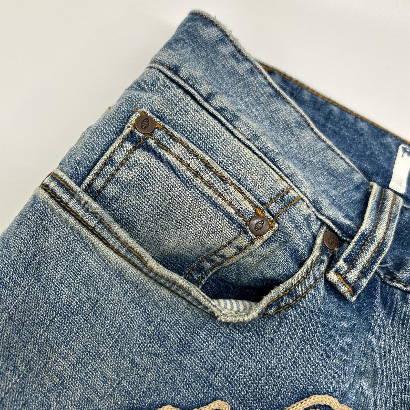 EYESCREAM アイスクリーム 401-8100 ブルー ダメージ加工 デニムパンツ ボトムス