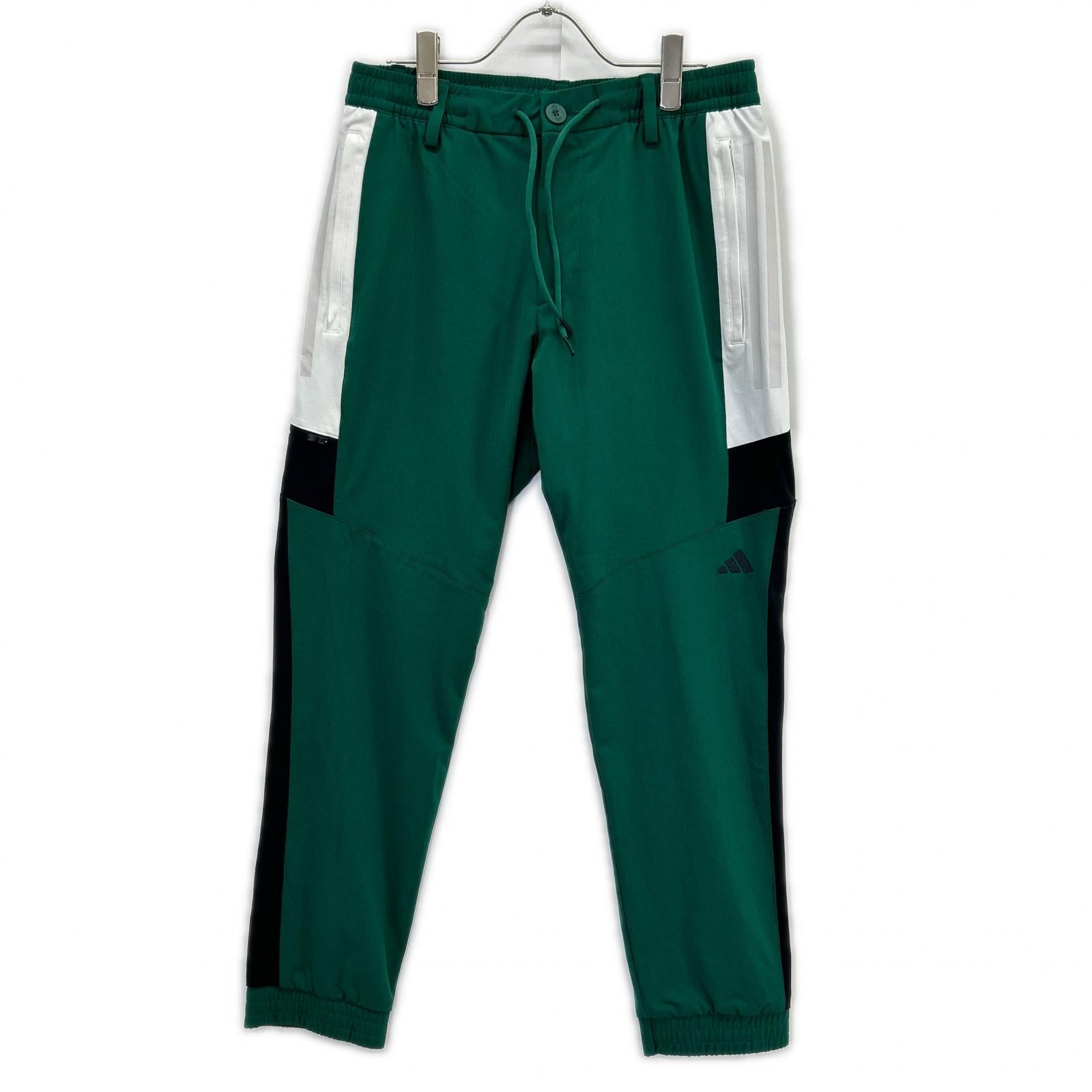 adidas アディダス 24年製 グリーン ツイストウィーブ EX-Stretch アーカイブ トラックジョガーパンツ ボトムス