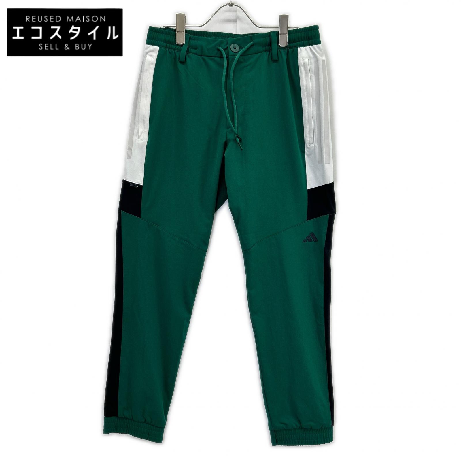 adidas アディダス 24年製 グリーン ツイストウィーブ EX-Stretch アーカイブ トラックジョガーパンツ ボトムス
