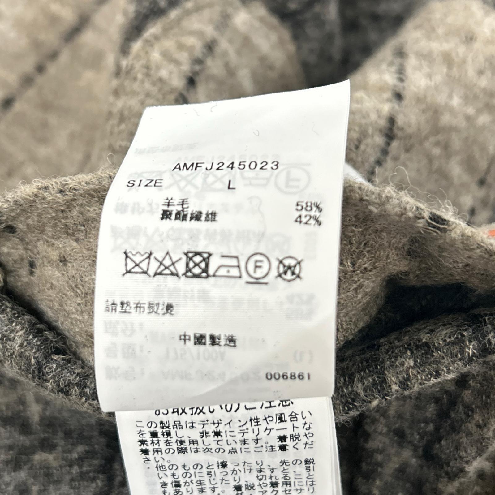 灰色羊毛宽条纹夹克 L 男士