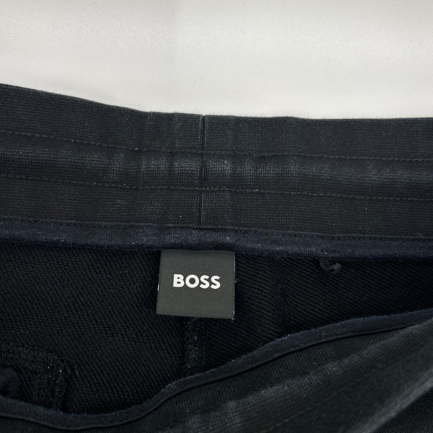 BOSS ボス ブラック コットン イージーパンツ ボトムス