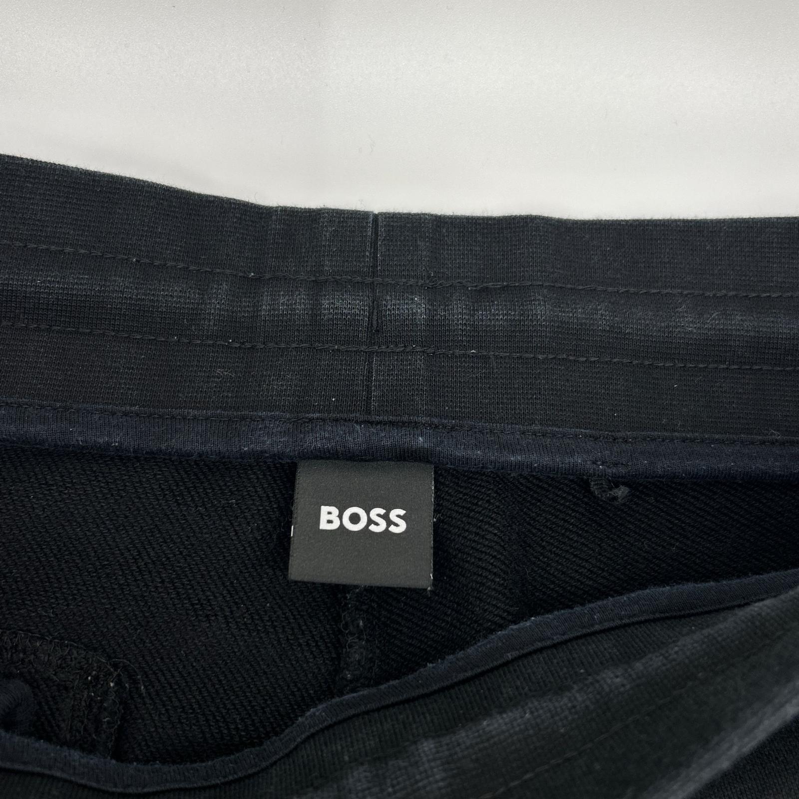 BOSS ボス ブラック コットン イージーパンツ ボトムス