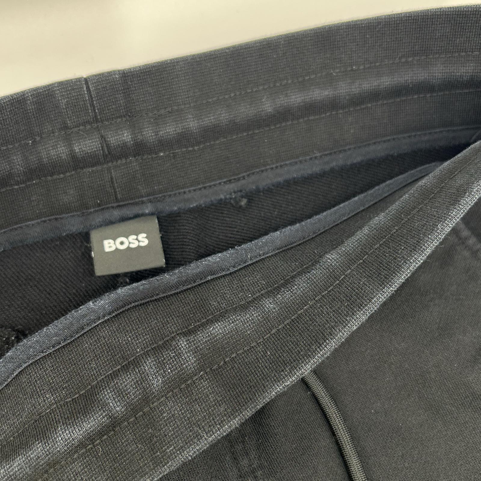 BOSS ボス ブラック コットン イージーパンツ ボトムス
