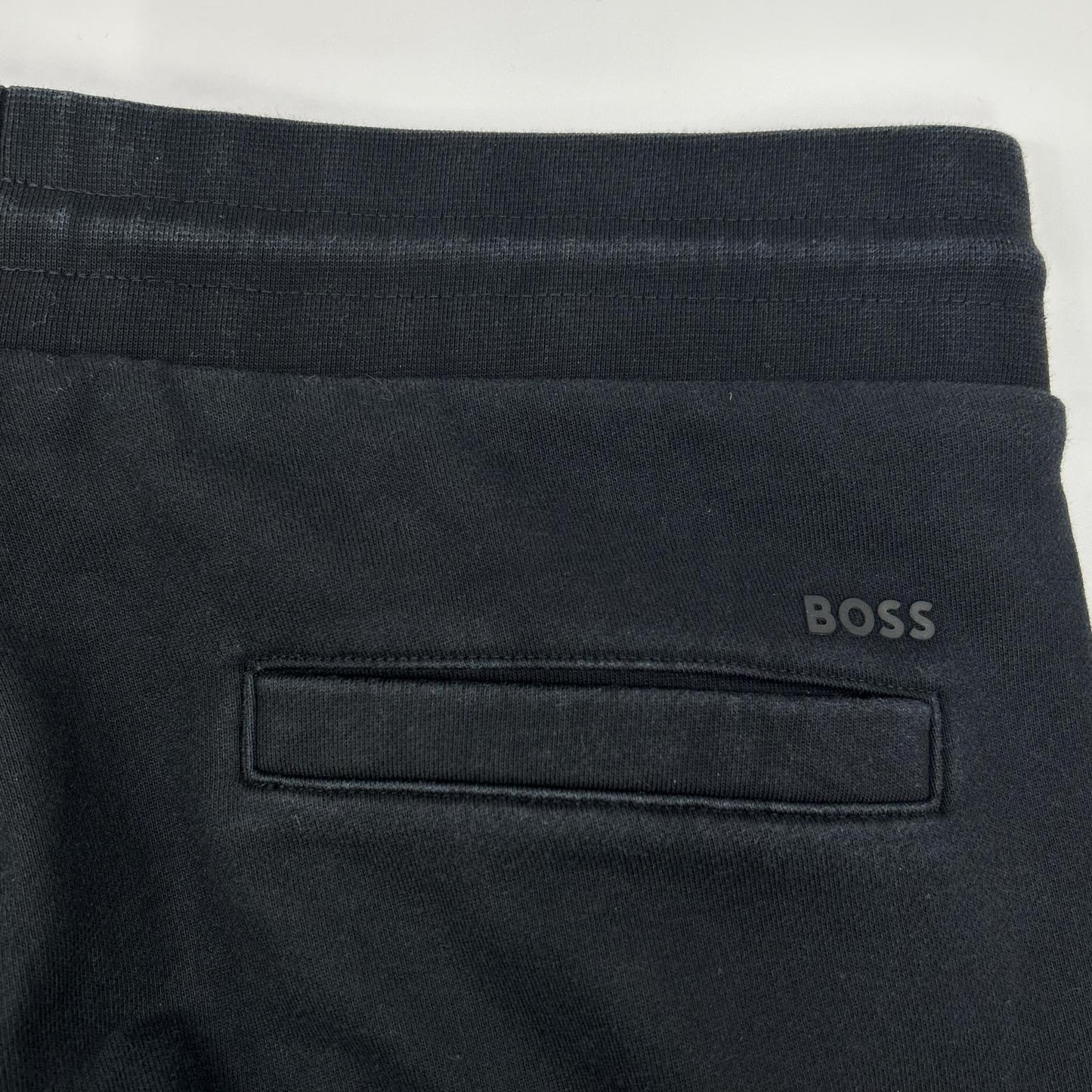 BOSS ボス ブラック コットン イージーパンツ ボトムス