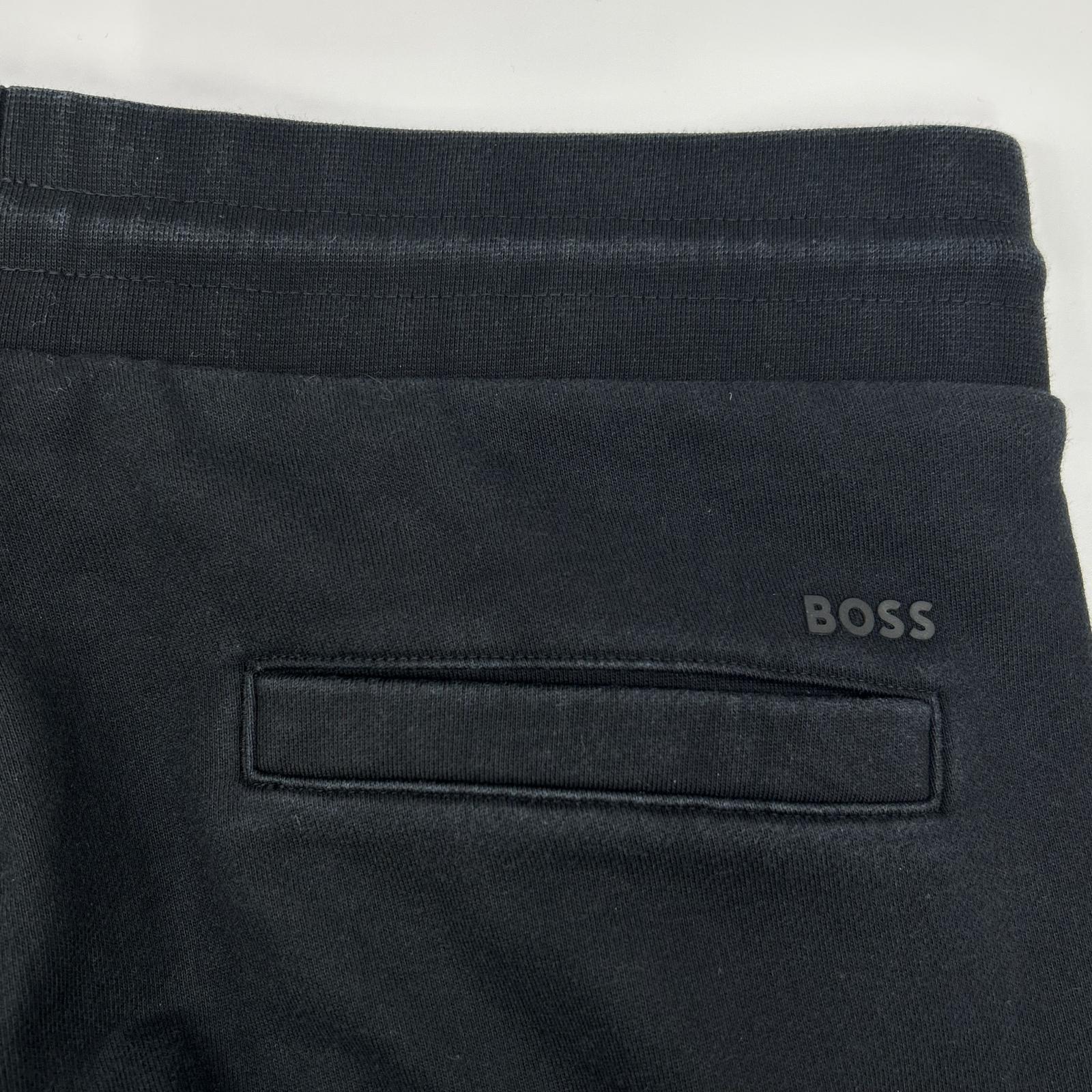 BOSS ボス ブラック コットン イージーパンツ ボトムス