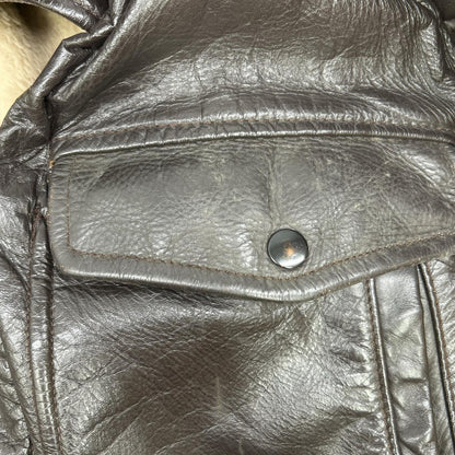 VINTAGE 复古 60年代 棕色 皮革 G-1 飞行夹克 夹克