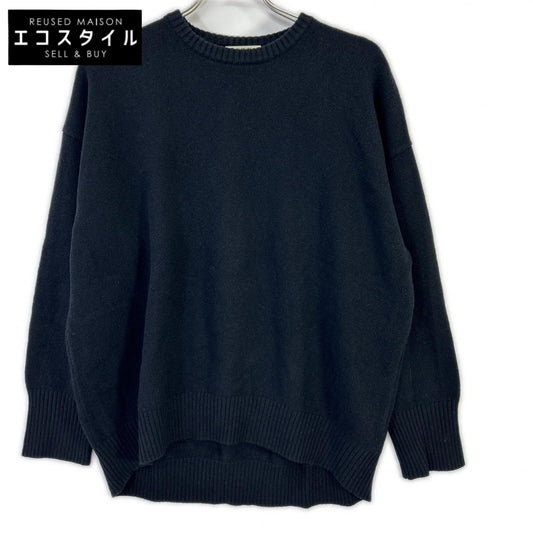 MACPHEE マカフィー 25年製 ブラック NZ LAMBS クルーネックプルオーバー トップス