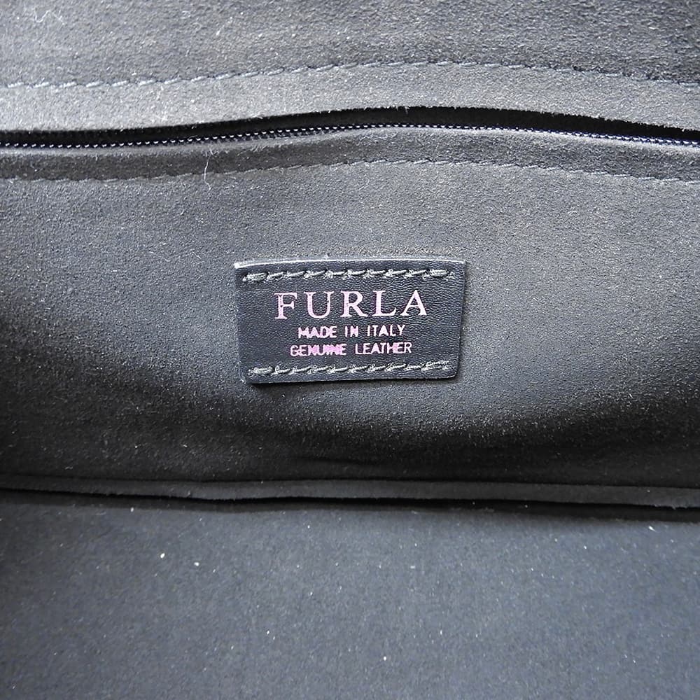 FURLA フルラ 美品 LIKE ハラコ 2WAY ショルダーバッグ ハンドバッグ レディース ブラック グレー ハンドバッグ