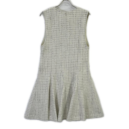 2024 White Tweed Sleeveless Dress
