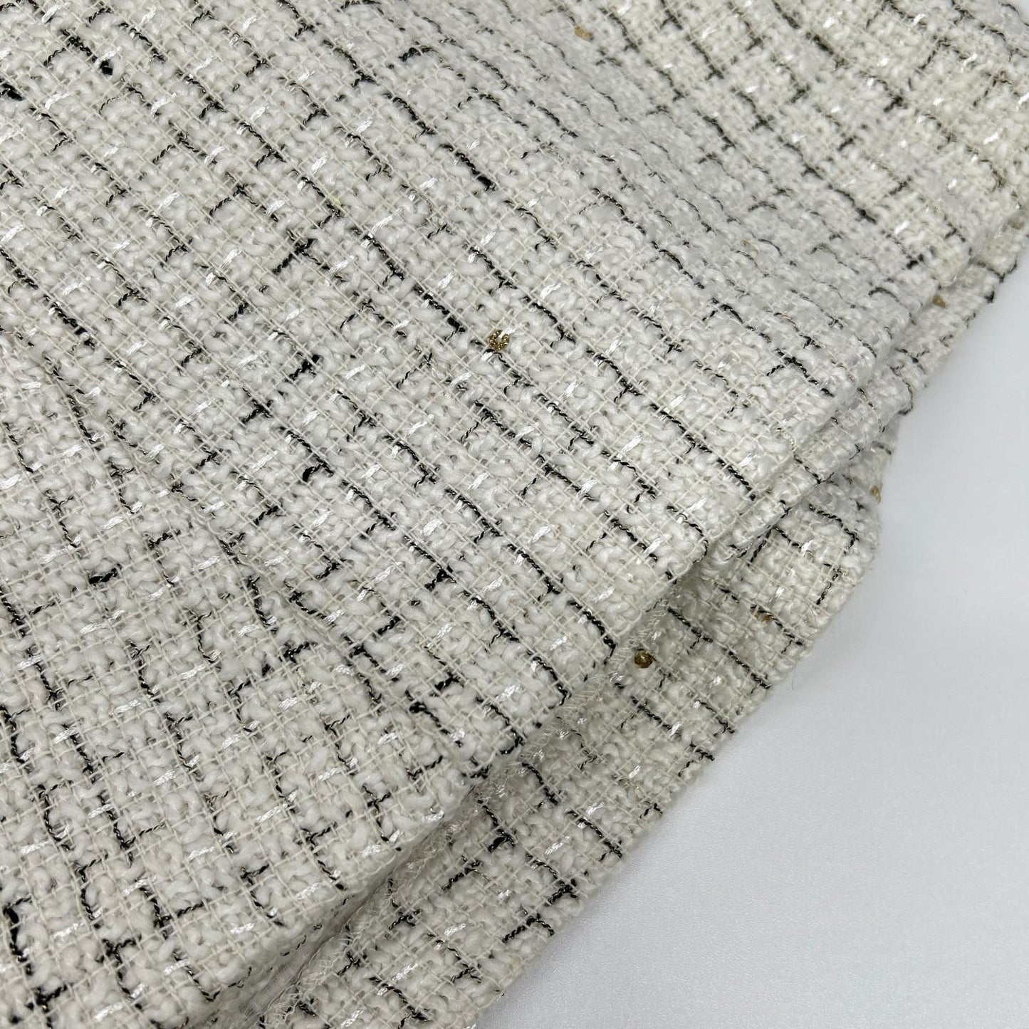 2024 White Tweed Sleeveless Dress