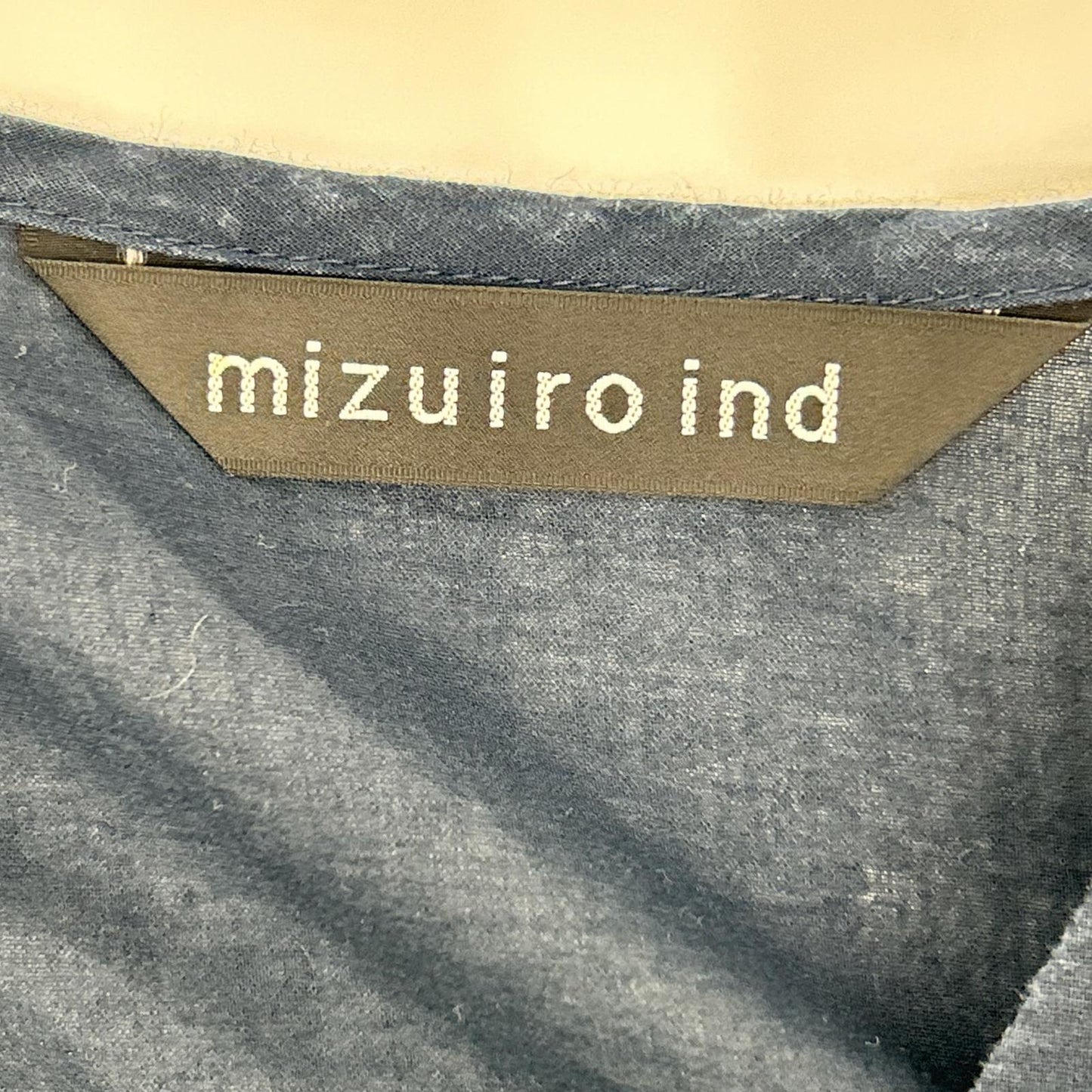 mizuiro ind ミズイロ インド ネイビー コットン100 ノーカラー ワンピース ワンピース
