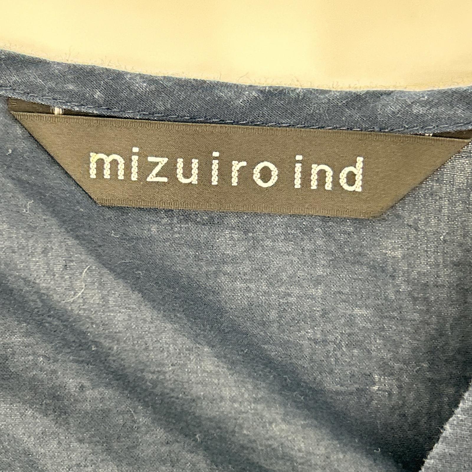 mizuiro ind ミズイロ インド ネイビー コットン100 ノーカラー ワンピース ワンピース