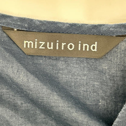 mizuiro ind ミズイロ インド ネイビー コットン100 ノーカラー ワンピース ワンピース