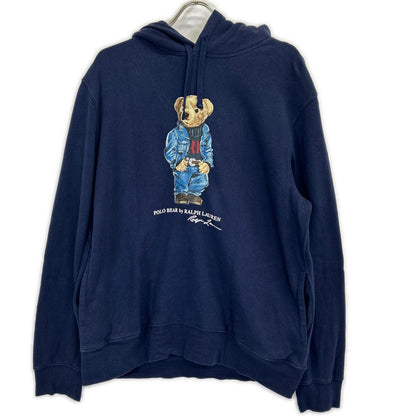 POLO RALPH LAUREN navy cotton Polo Bear pullover hoodie tops