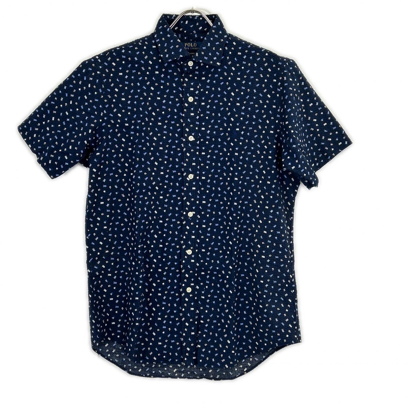 POLO RALPH LAUREN ポロ ラルフローレン ネイビー リップル素材 半袖シャツ トップス