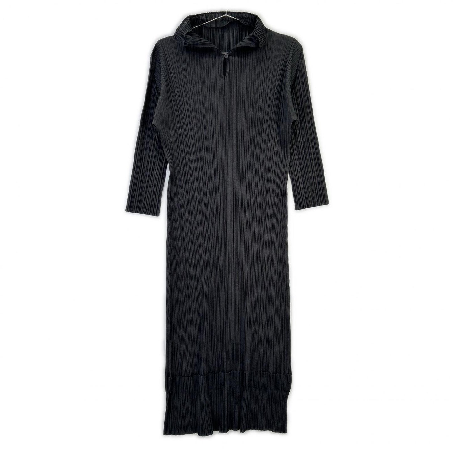 PP51-JH187 Gray Pleated 3/4 Sleeve Dress 4 Women's