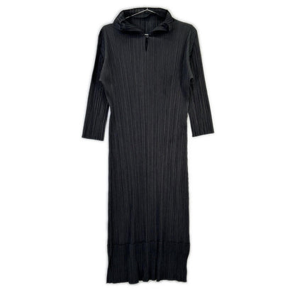 PP51-JH187 Gray Pleated 3/4 Sleeve Dress 4 Women's