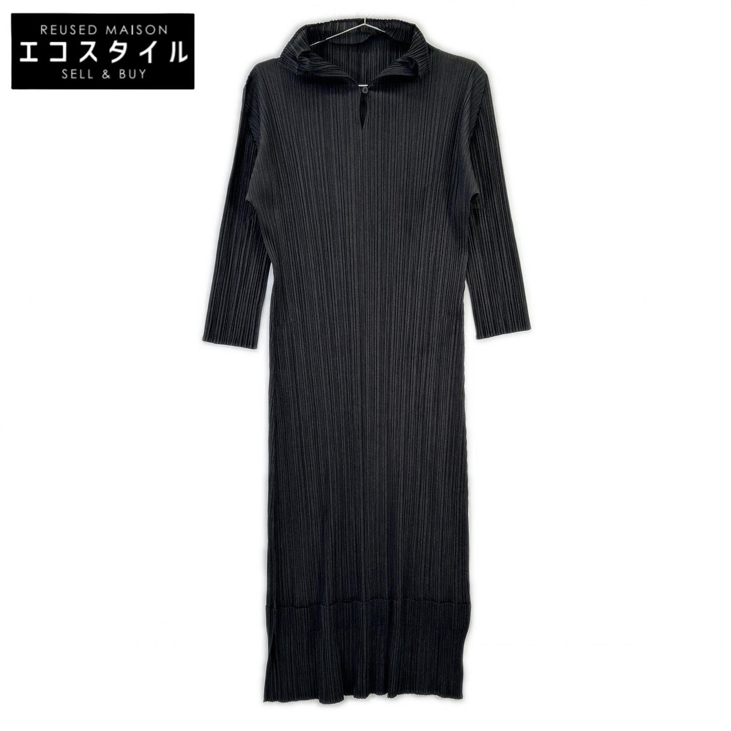 PP51-JH187 Gray Pleated 3/4 Sleeve Dress 4 Women's