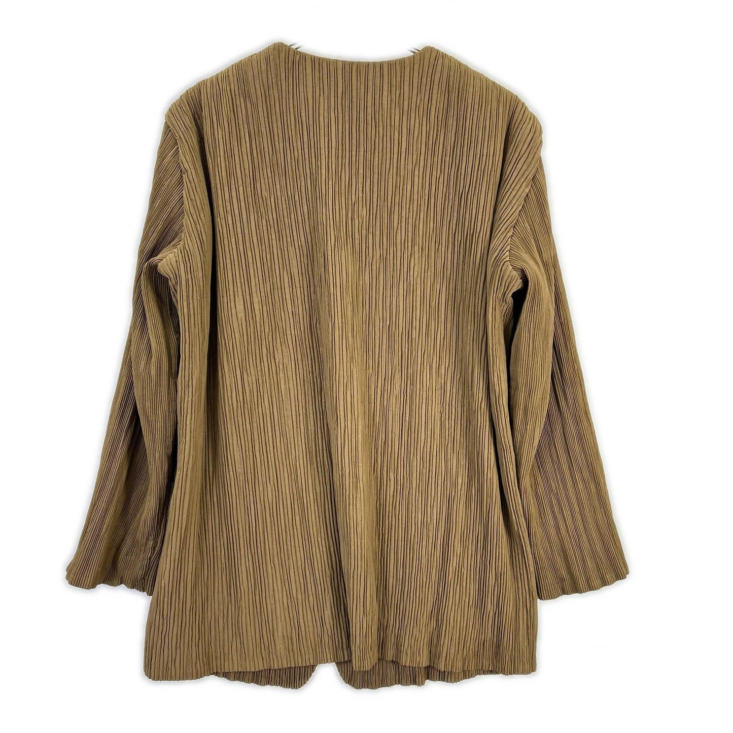 ISSEY MIYAKE 三宅一生 IM82-FD904 棕色 无领 褶皱夹克 外套