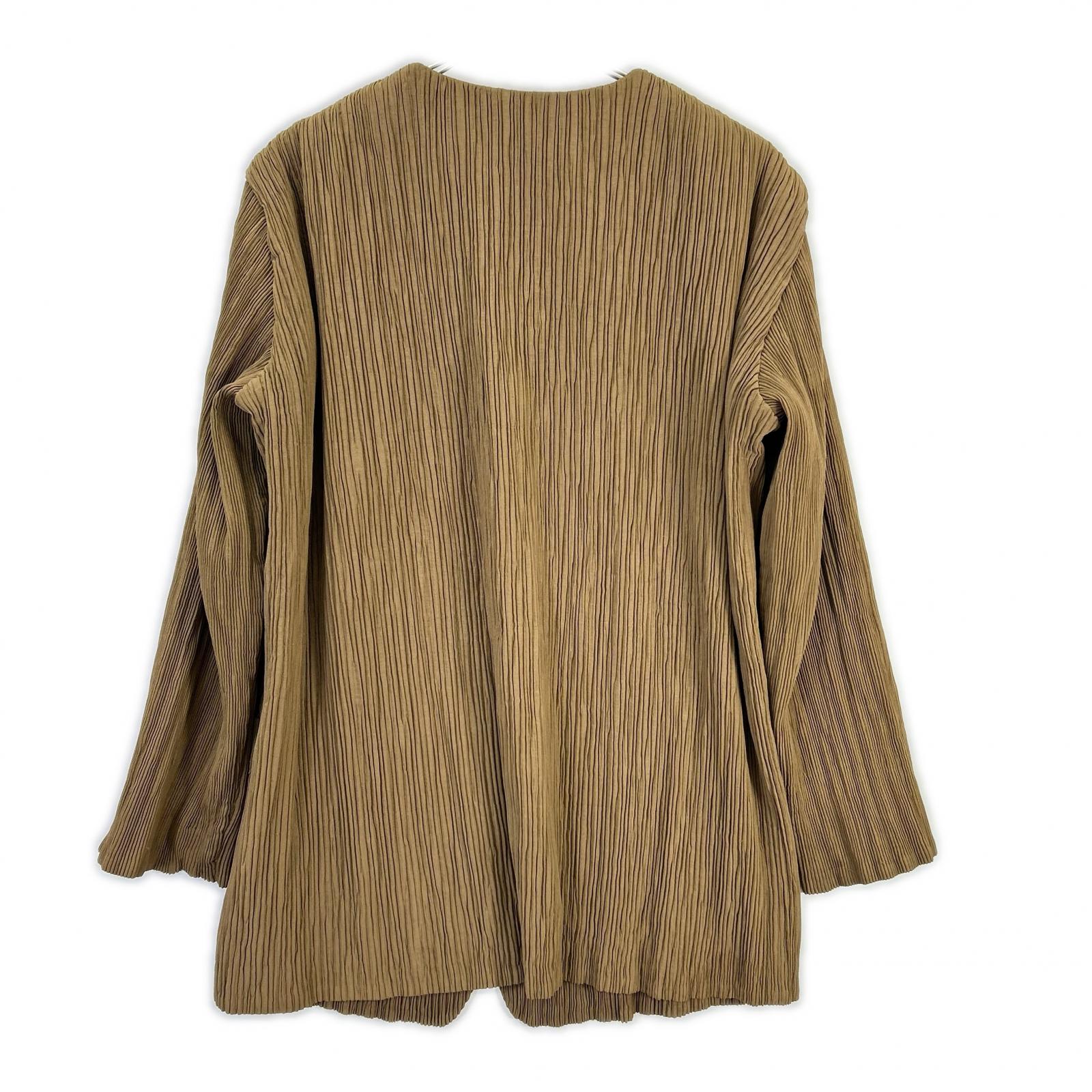 ISSEY MIYAKE 三宅一生 IM82-FD904 棕色 无领 褶皱夹克 外套