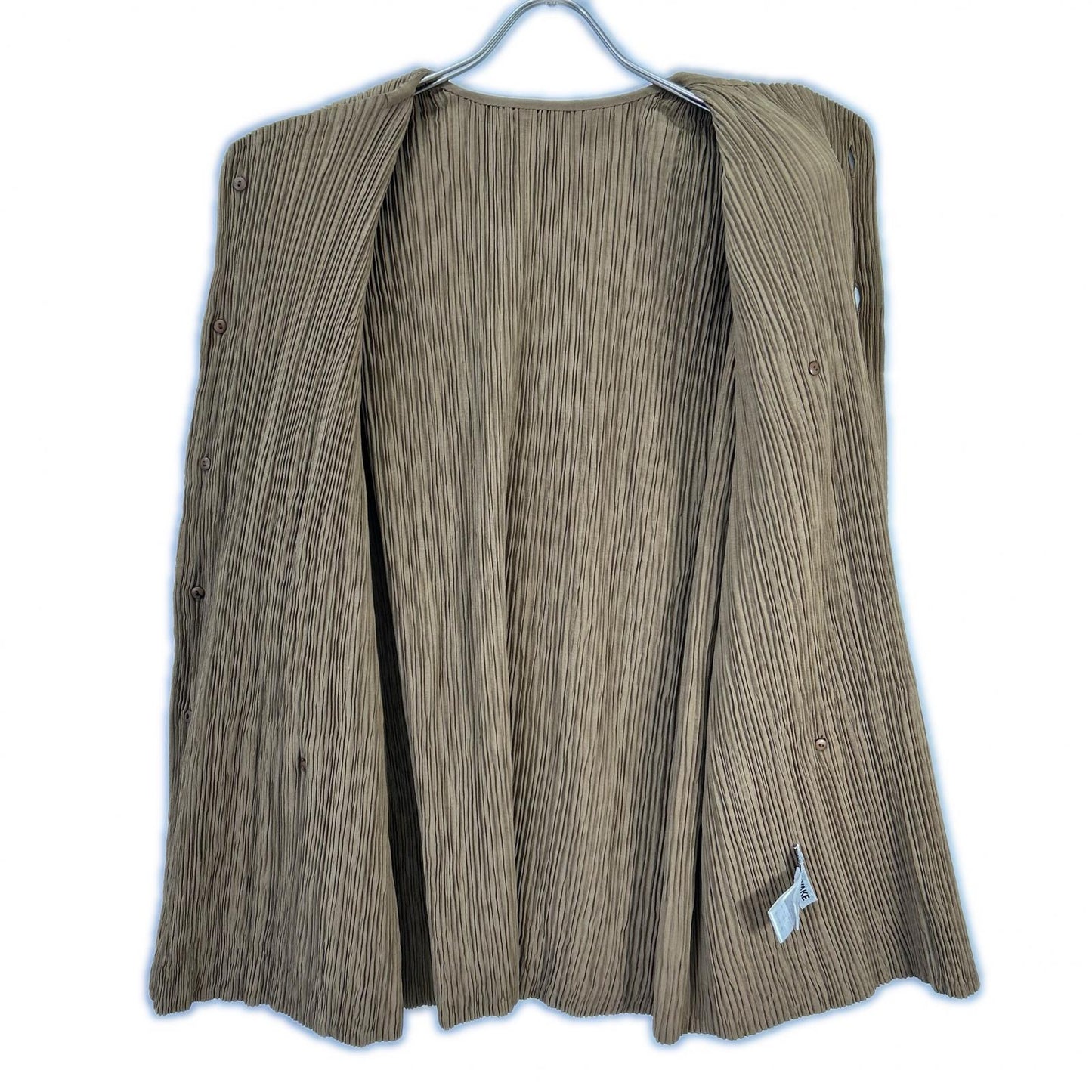 ISSEY MIYAKE 三宅一生 IM82-FD904 棕色 无领 褶皱夹克 外套
