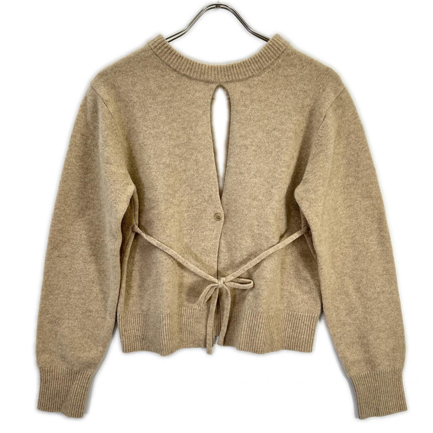 CLANE クラネ 24AW 米色 W 面料开叉针织上衣