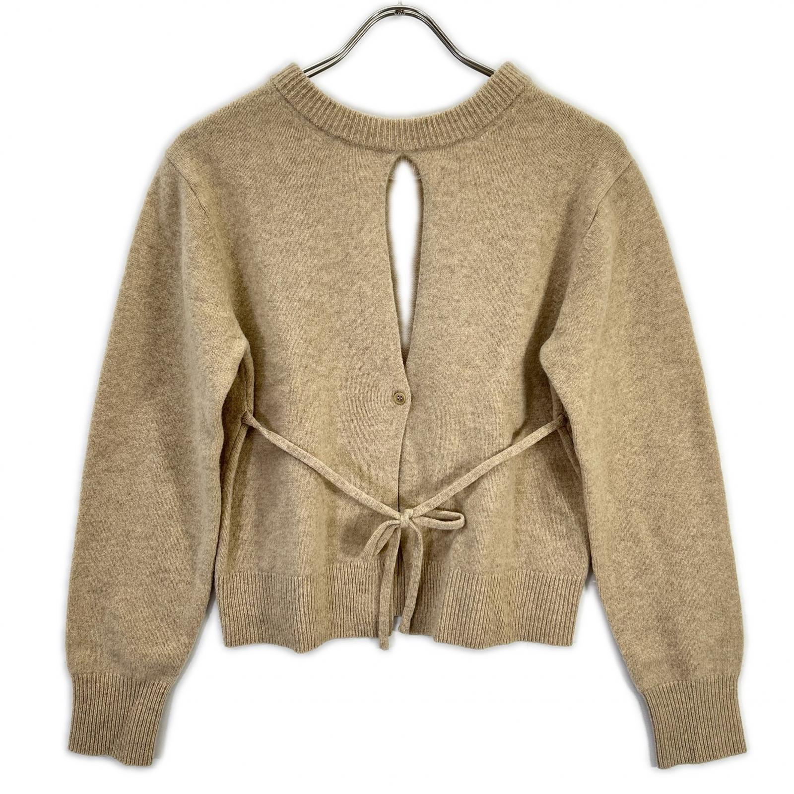 CLANE クラネ 24AW 米色 W 面料开叉针织上衣