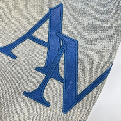 AMIRI 阿米里 AMDNSY1114 26SS 蓝色 皮革徽标贴片 牛仔裤 下装
