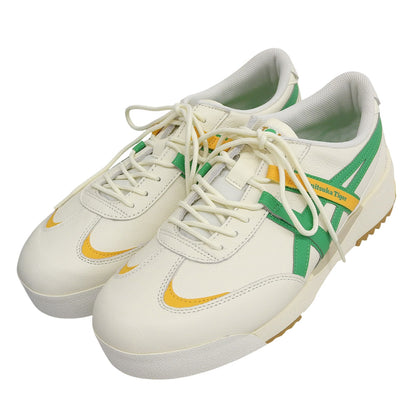 onitsuka tiger オニツカタイガー 未使用 LEGATION EX レザー シューズ メンズ オフホワイト×グリーン×イエロー 28.5cm 1183A559 シューズ