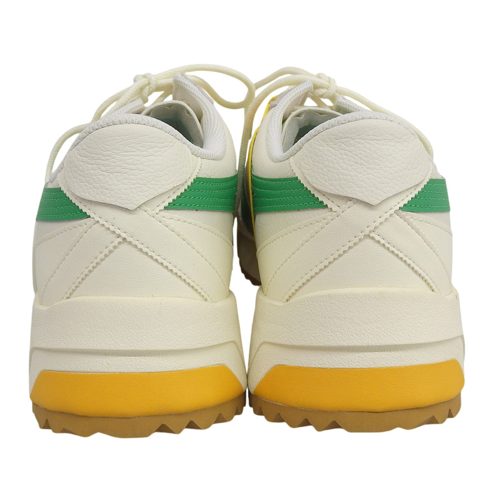 onitsuka tiger オニツカタイガー 未使用 LEGATION EX レザー シューズ メンズ オフホワイト×グリーン×イエロー 28.5cm 1183A559 シューズ