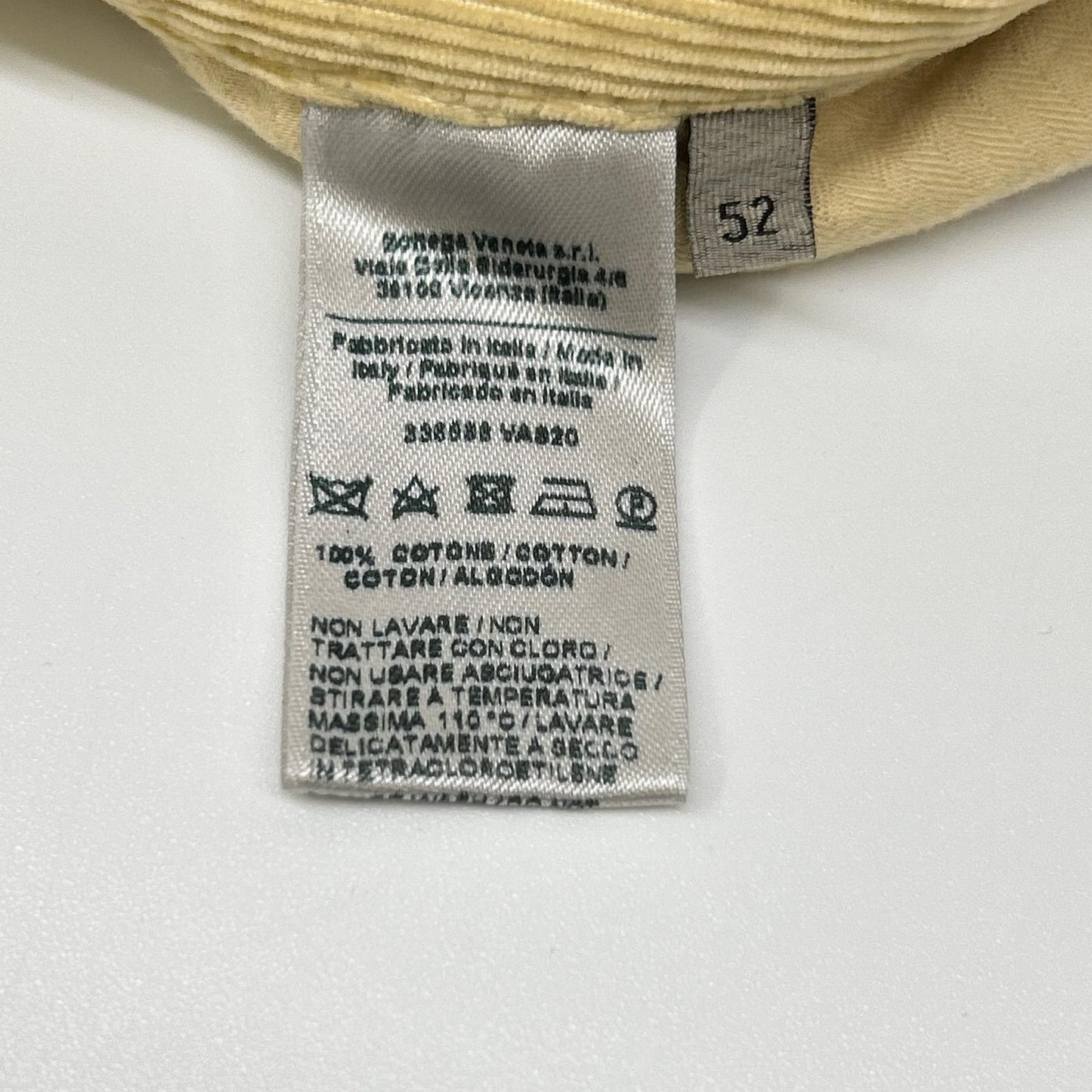 BOTTEGA VENETA Bottega Veneta Yellow Light Beige Fine-Wale Corduroy Pants Bottoms