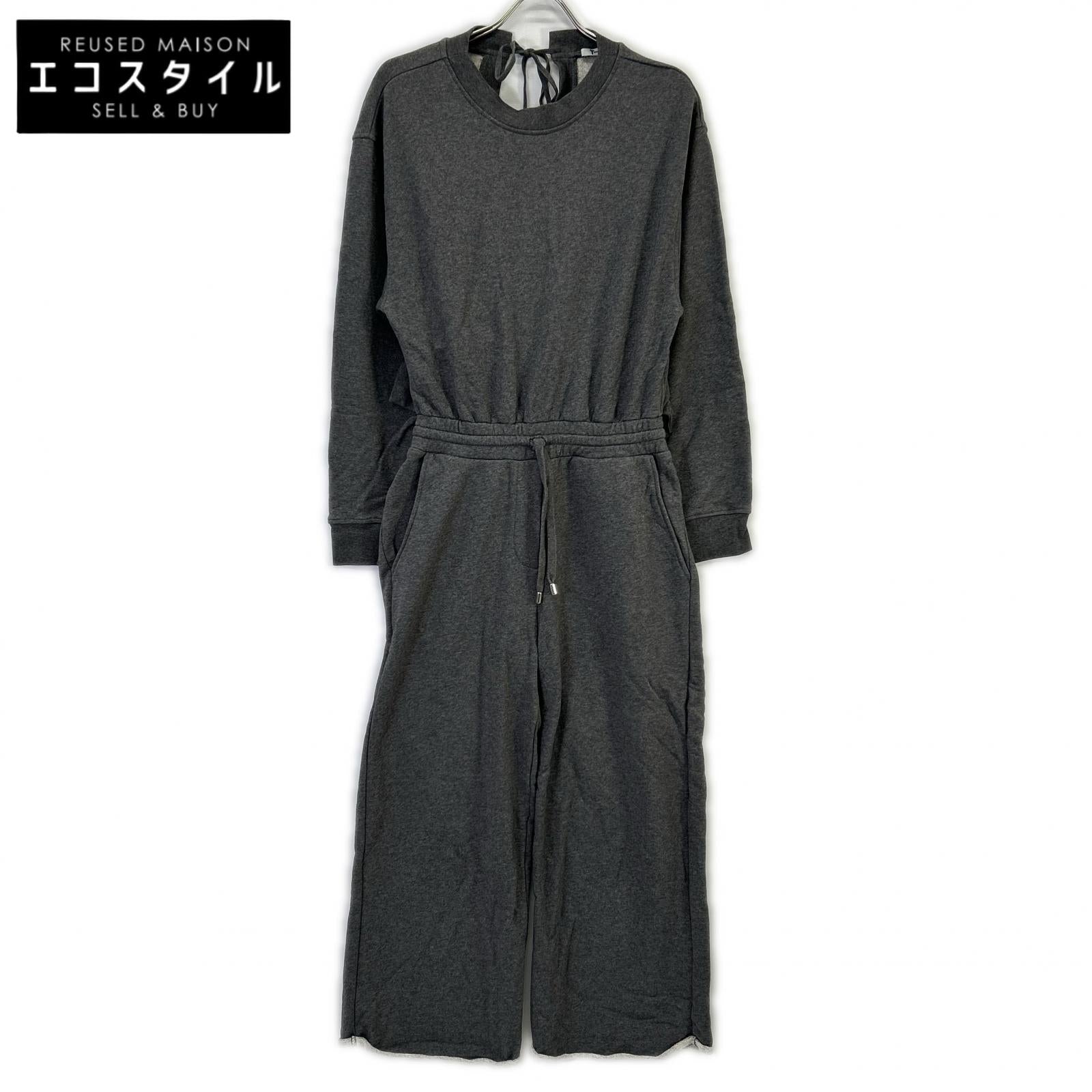 T by ALEXANDER WANG ティーバイアレキサンダーワン 4C377000B2 21020026 グレー バックリボン スウェット ジャンプスーツ スーツ セットアップ