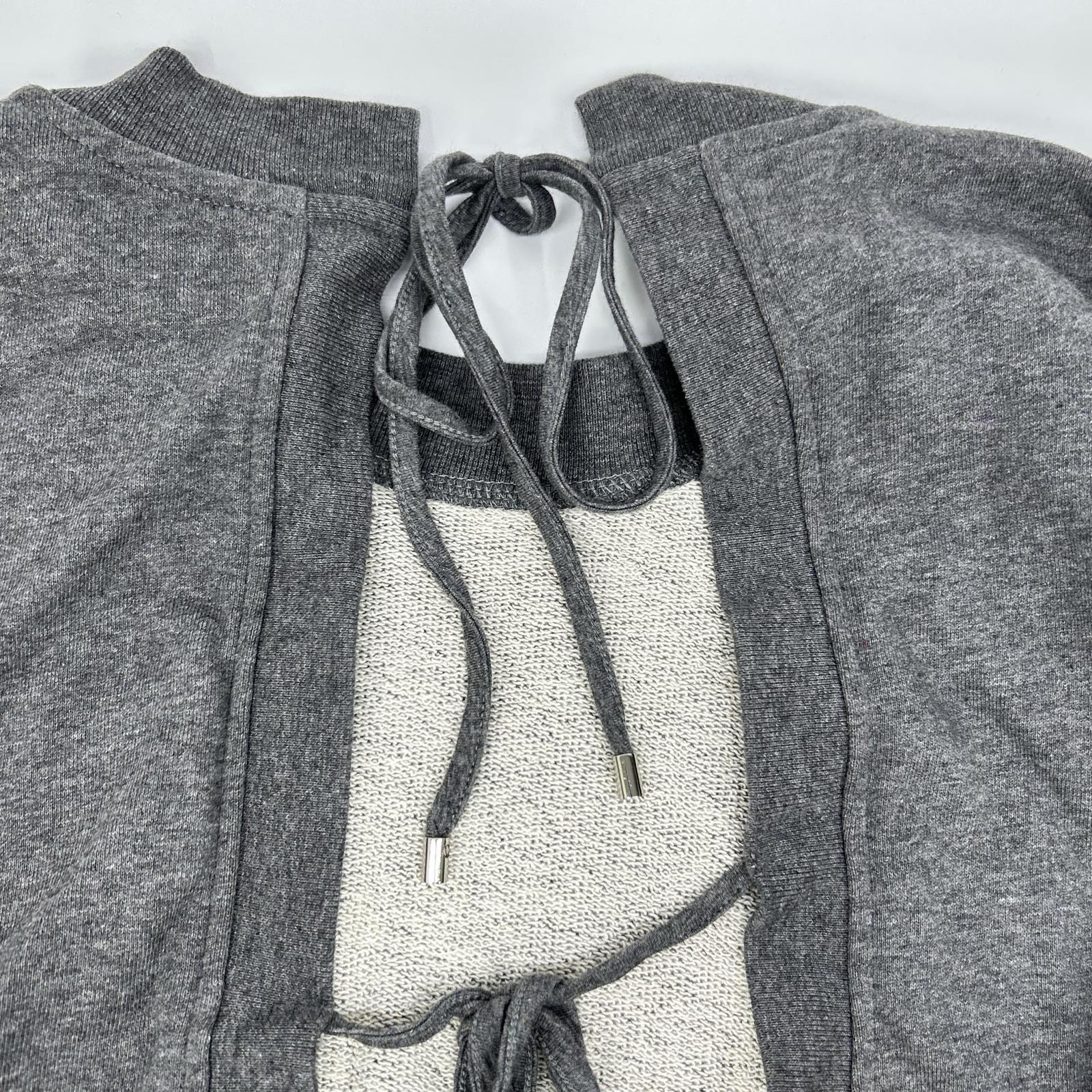 T by ALEXANDER WANG ティーバイアレキサンダーワン 4C377000B2 21020026 グレー バックリボン スウェット ジャンプスーツ スーツ セットアップ