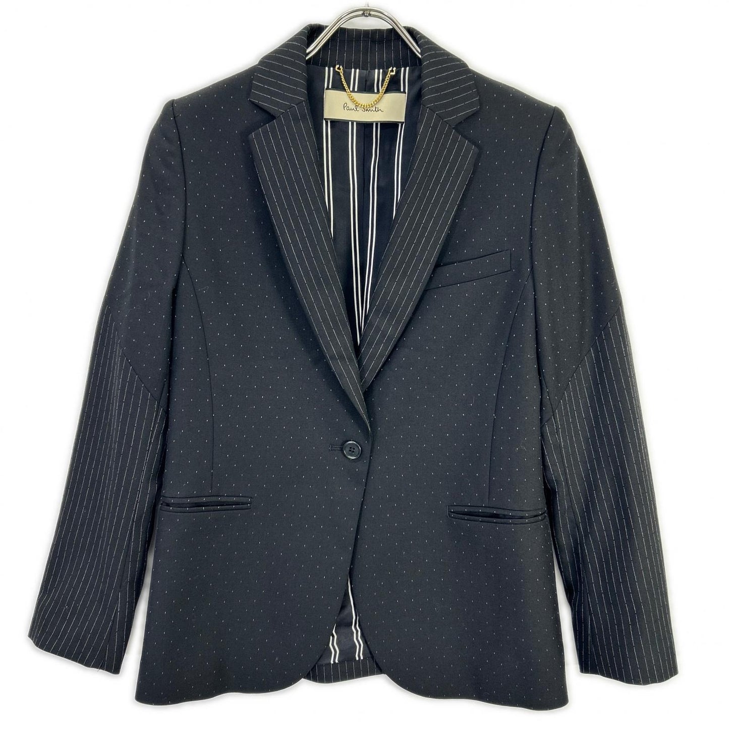 PaulSmith ポールスミス ブラック ドット×ストライプ 切り替えジャケット ジャケット