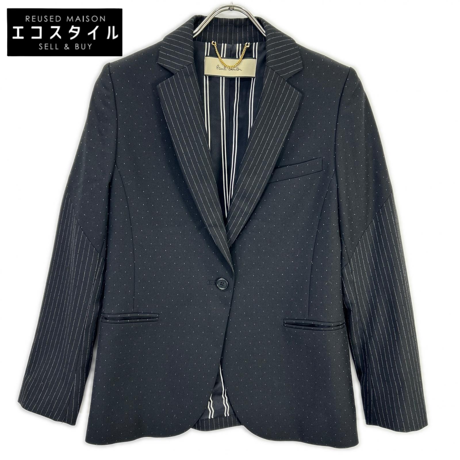 PaulSmith ポールスミス ブラック ドット×ストライプ 切り替えジャケット ジャケット