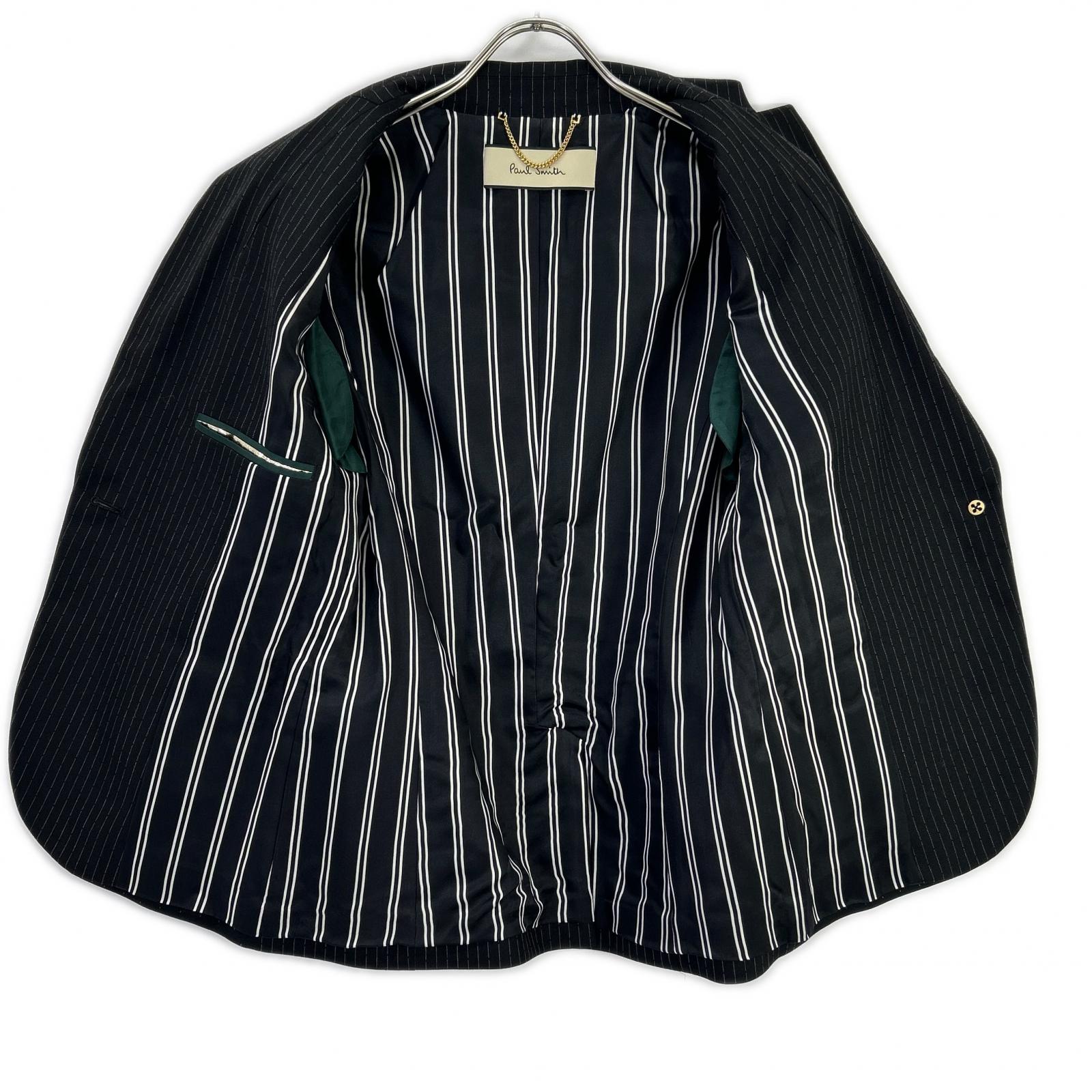 PaulSmith ポールスミス ブラック ドット×ストライプ 切り替えジャケット ジャケット