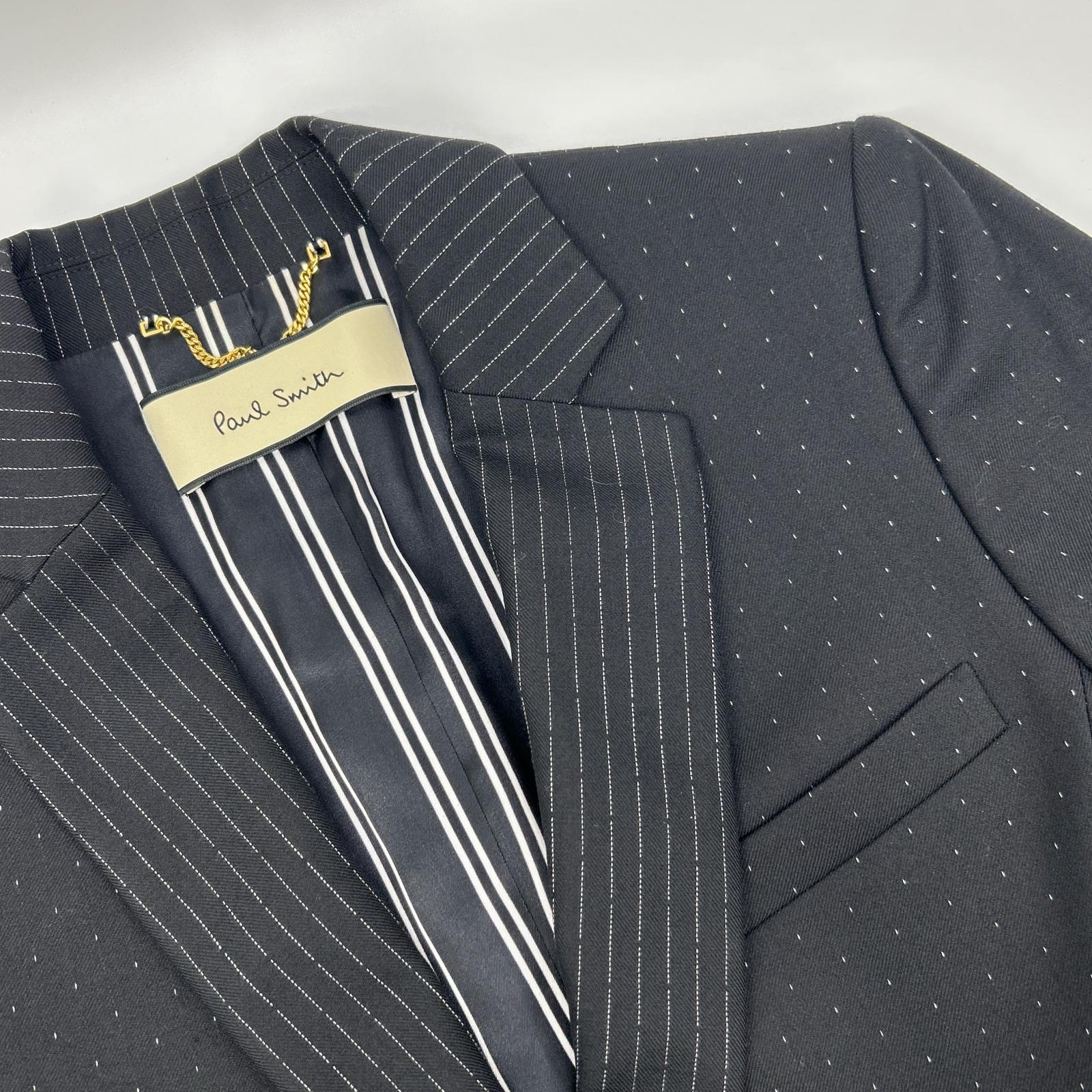 PaulSmith ポールスミス ブラック ドット×ストライプ 切り替えジャケット ジャケット