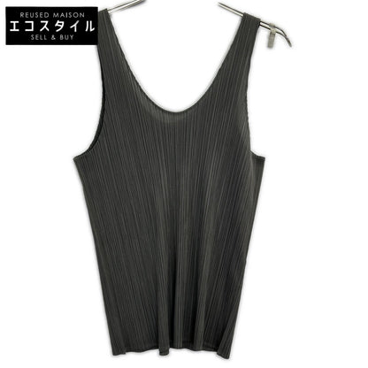 ISSEY MIYAKE イッセイミヤケ IM13-JK552 カーキ プリーツ ノースリーブカットソー トップス