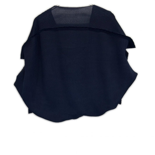 MeISSEYMIYAKE ミーイッセイミヤケ MI61KO224 ネイビー ワッフルプリーツ カーディガン トップス