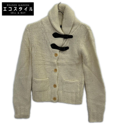 RALPHLAUREN ラルフローレン アイボリー ラムウール レザーベルト ニットジャケット ジャケット