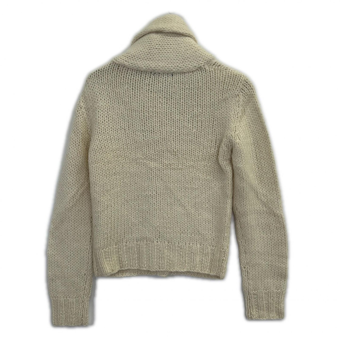 RALPHLAUREN ラルフローレン アイボリー ラムウール レザーベルト ニットジャケット ジャケット