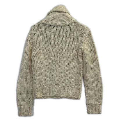 RALPHLAUREN ラルフローレン アイボリー ラムウール レザーベルト ニットジャケット ジャケット