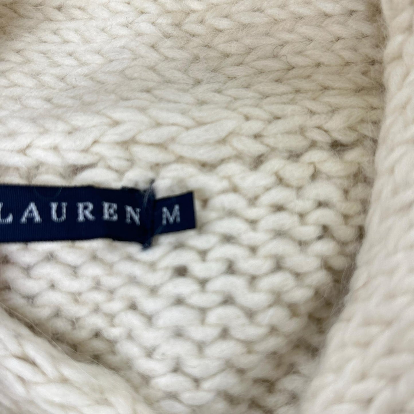RALPHLAUREN ラルフローレン アイボリー ラムウール レザーベルト ニットジャケット ジャケット