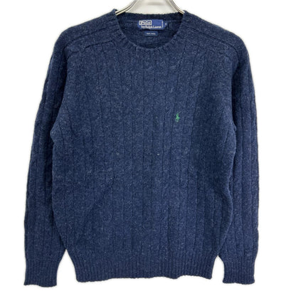 POLObyRalphLauren ポロラルフローレン ネイビー ウール100 ミニポニー刺繍 ニットプルオーバー トップス