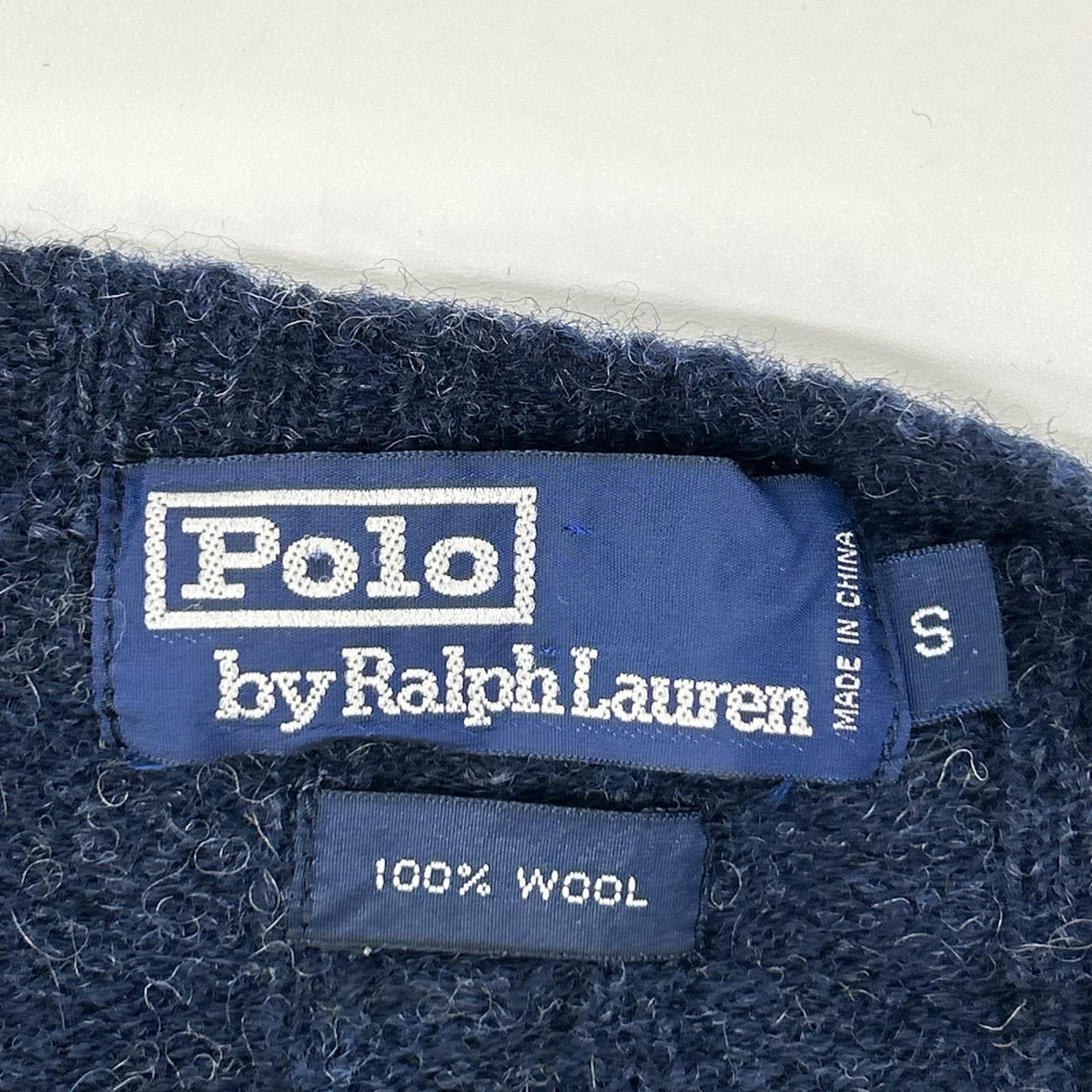 POLObyRalphLauren ポロラルフローレン ネイビー ウール100 ミニポニー刺繍 ニットプルオーバー トップス