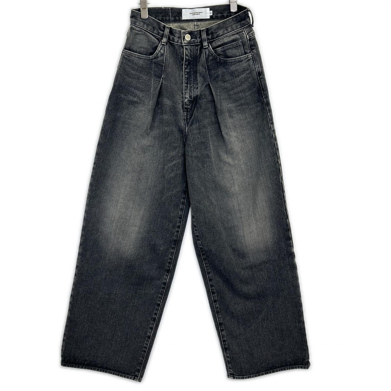 JOHN MASON SMITH ジョンメイソンスミス チャコール 14.5oz DENIM IN TUCK COMFORT TAPERED PANTS ボトムス