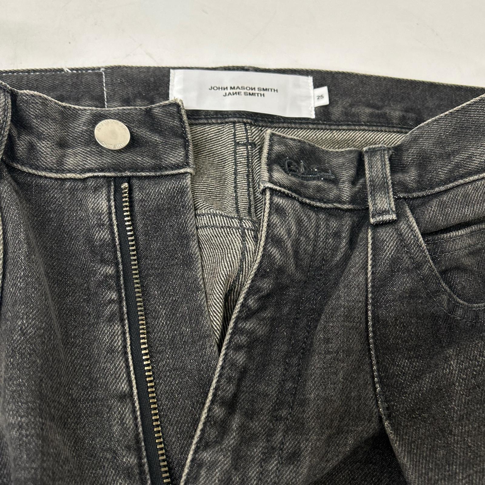 JOHN MASON SMITH ジョンメイソンスミス チャコール 14.5oz DENIM IN TUCK COMFORT TAPERED PANTS ボトムス