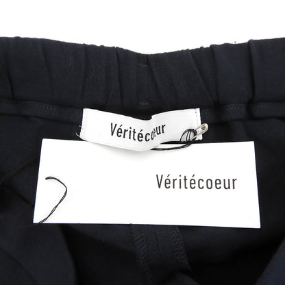 Veritecoeur ヴェリテクール 美品 リネン混 コンフォータブルパンツ レディース ネイビー ボトムス